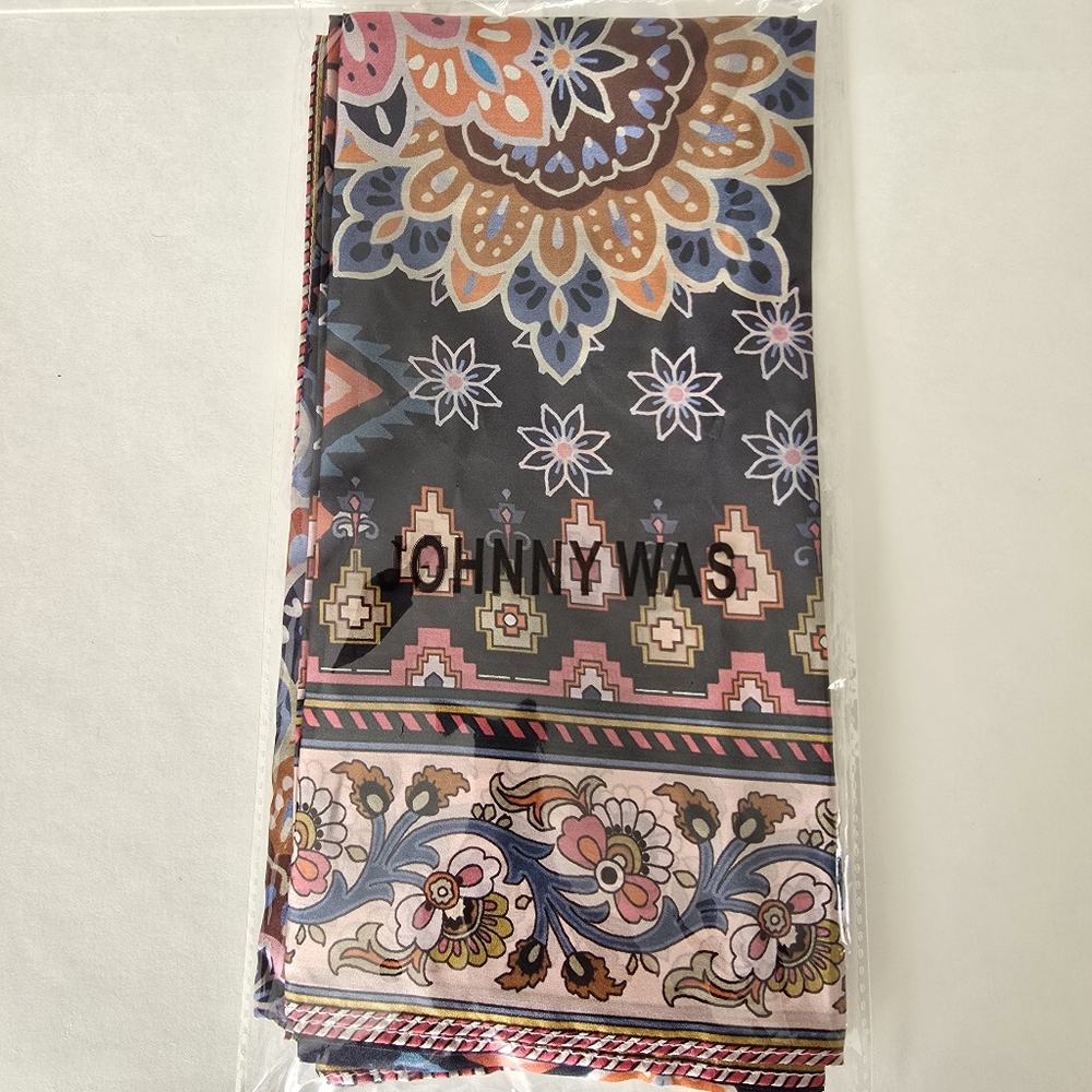 Johnny Was Padma Silk Square Scarf Multicolor - Picture 6 of 6